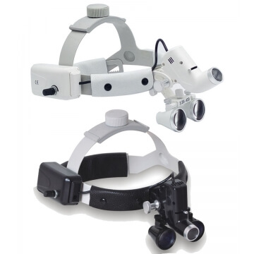 2.5X/3.5X Binocular Dental Loupes w/ 5W LED Head Light Medical Surgical Glasses
