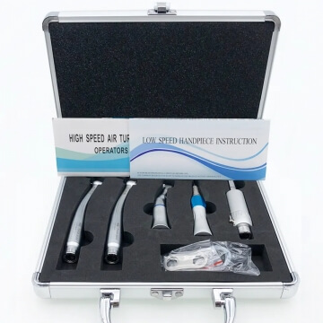 Dental handpiece kits 2 pcs high speed air turbine handpiece and 1 set low speed external handpiece 2hole 4hole for dental unit