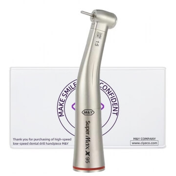 Dental 1:5 speed increasing red ring X95 contra angle handpiece without optic fiber stainless titanium body for FG bur